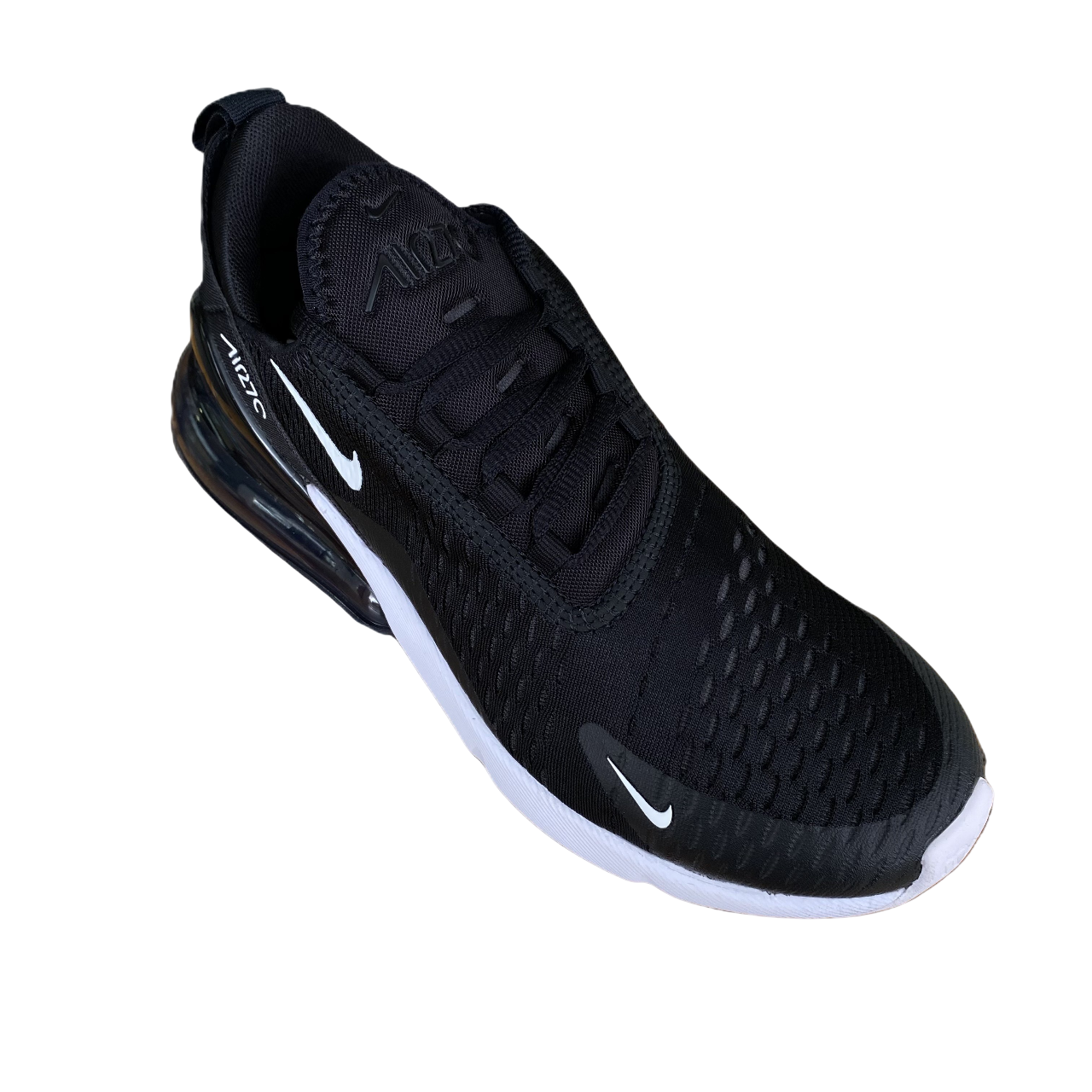 Nike Air Max 270 nero-bianche da uomo modello AH8050-002 con unità Air visibile, design moderno e ammortizzazione superiore per uso quotidiano e sportivo - alto