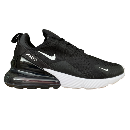 Nike Air Max 270 nero-bianche da uomo modello AH8050-002 con unità Air visibile, design moderno e ammortizzazione superiore per uso quotidiano e sportivo - esterno
