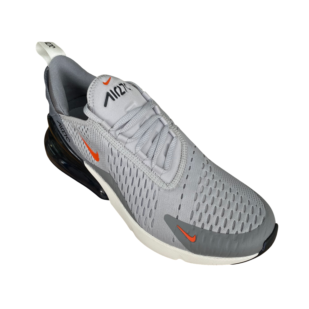 Nike Air Max 270 grigie da uomo modello DR8616-001 con unità Air visibile, design moderno e ammortizzazione superiore per uso quotidiano e sportivo - alto