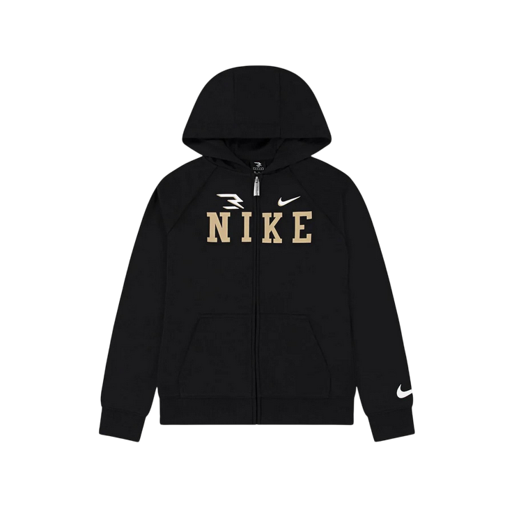 Nike felpa con cappuccio e cerniera intera junior Collegiate 9Q1097-023  nero fronte