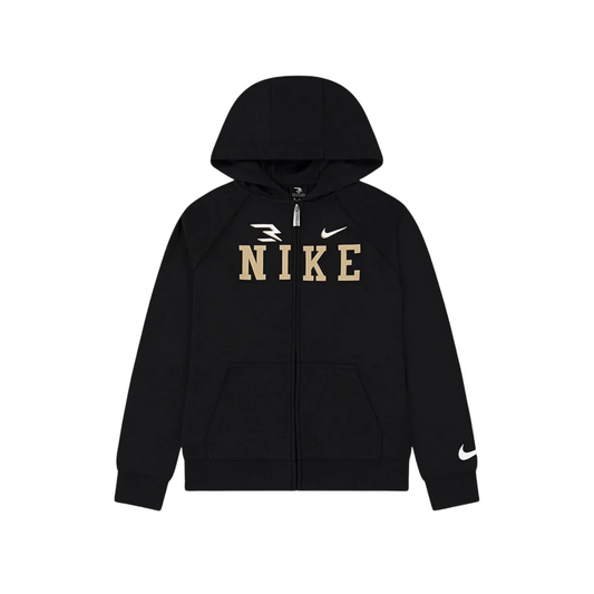 Nike felpa con cappuccio e cerniera intera junior Collegiate 9Q1097-023  nero fronte