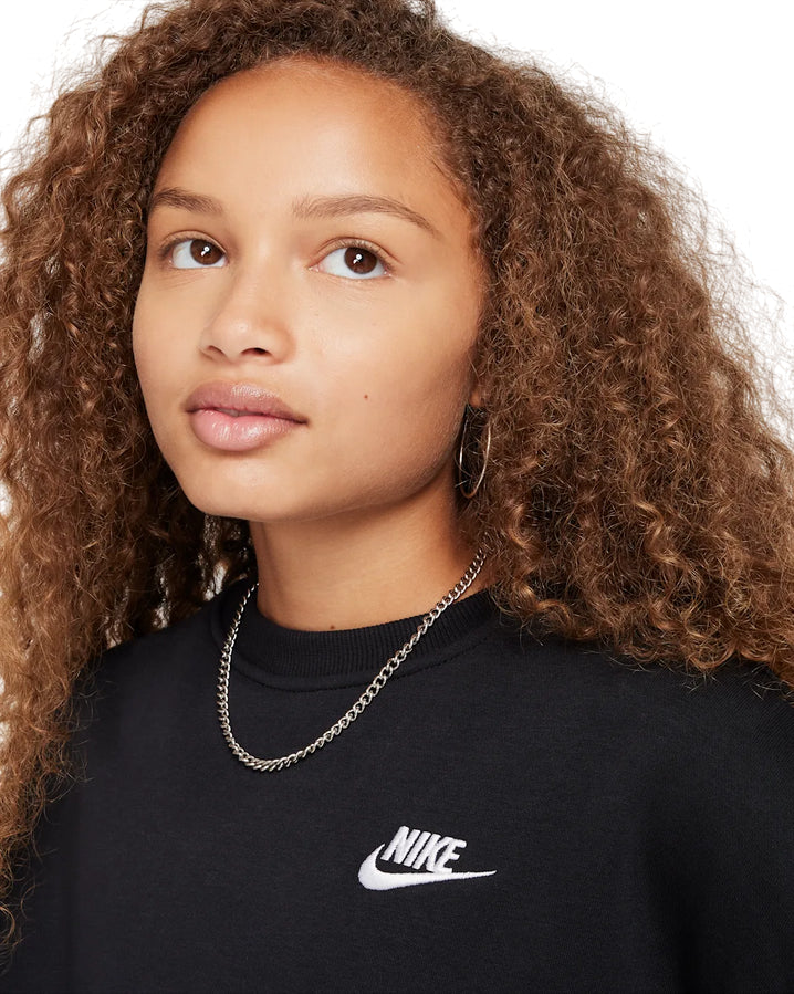 Nike Felpa Boxy Sportswear Club Fleece FZ9244-010 Nera Bambina - logo 