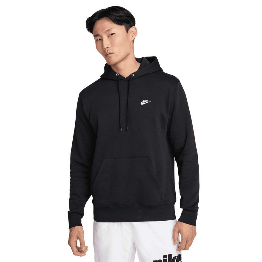 Nike Felpa con Cappuccio Club Fleece Uomo FN3859-010 Nero - vista frontale
