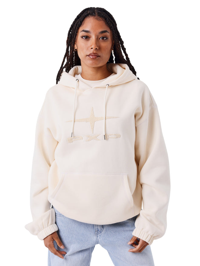 PXP Felpa Sportiva da Donna F252046 Crema - Felpa con Cappuccio con Logo PXP
