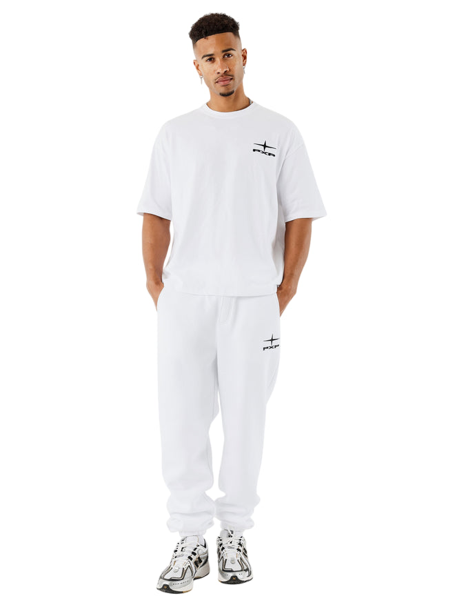 PXP Pantalone Uomo 2544506 WBK Bianco - Pantaloni Sportivi con Polsino
