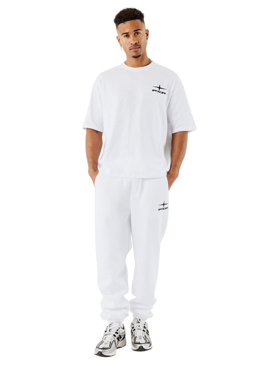 PXP Pantalone Uomo 2544506 WBK Bianco - Pantaloni Sportivi con Polsino