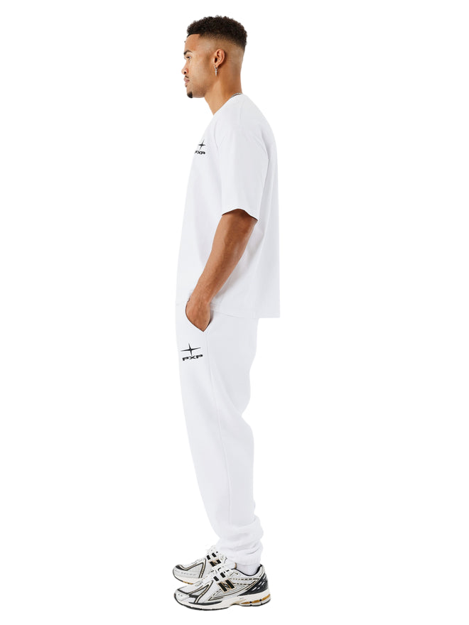 PXP Pantalone Uomo 2544506 WBK Bianco - Pantaloni Sportivi con Polsino