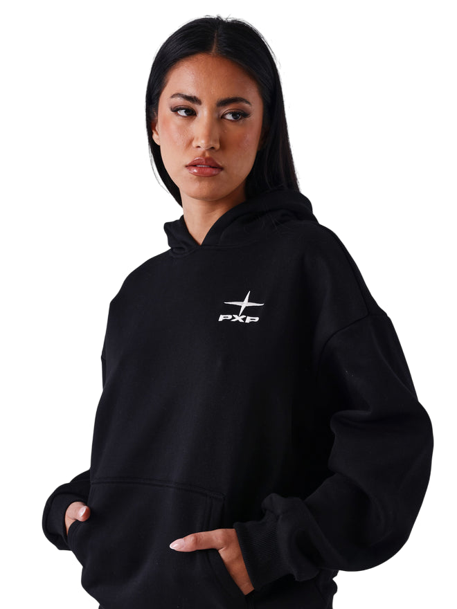 PXP felpa con cappuccio da donna nero F252047 BKCC - comfort e stile sportivo - laterale