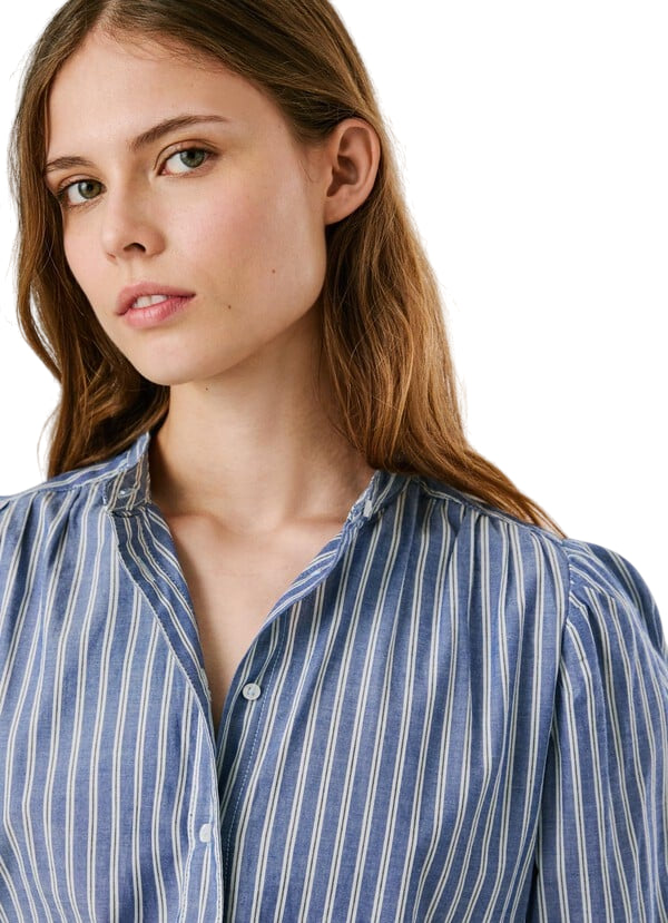 Pepe Jeans Camicia Donna MATY PL3051268 561 Blu - Camicia Casual in Cotone Leggera - dettaglio
