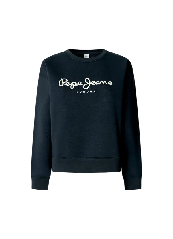 Pepe Jeans Felpa Donna BADDY PL5800002 Blu - Felpa Girocollo Casual e Comfort