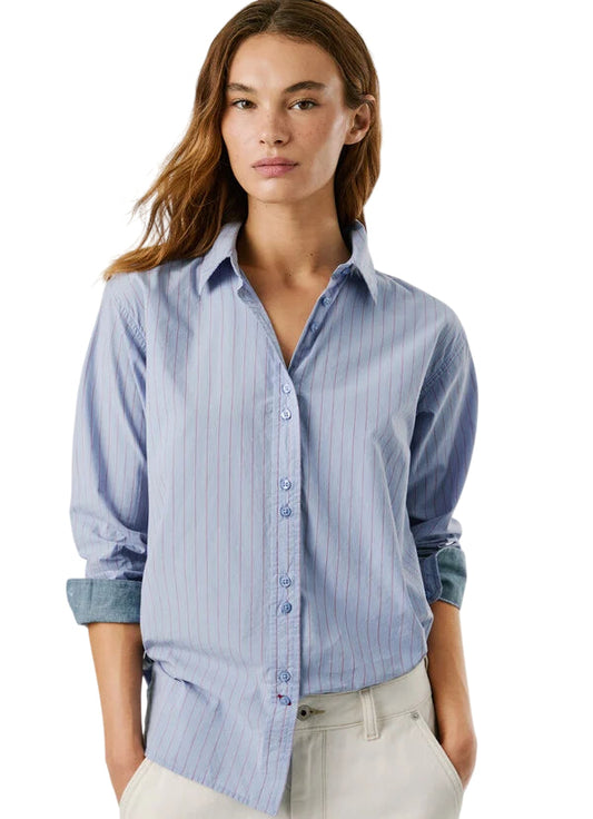 Pepe Jeans LYRIC PL3051265 Bianco Camicia Donna Casual Cotone 100% - Look Trendy e Confortevole - frontale