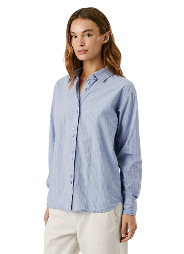 Pepe Jeans LYRIC PL3051265 Bianco Camicia Donna Casual Cotone 100% - Look Trendy e Confortevole - laterale