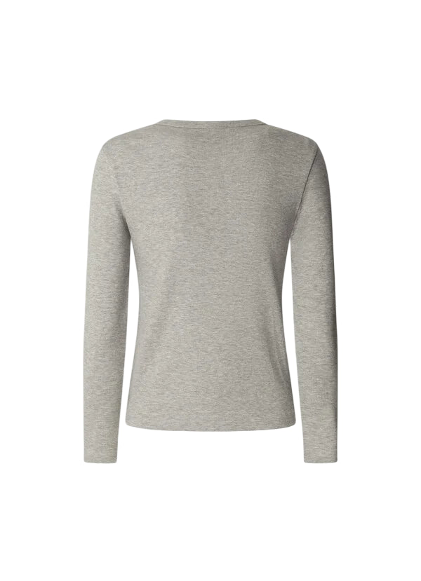 Pepe Jeans Maglia Donna BETINA PL5000025 933 Grigio - Maglia Aderente Girocollo a Coste in Cotone 1