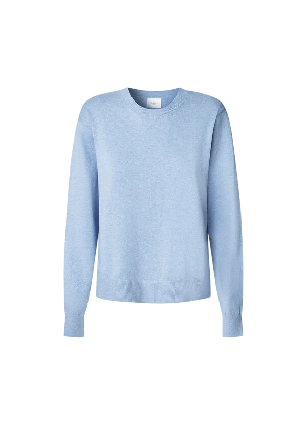 Pepe Jeans Maglioncino Donna Coraline PL7000035 celeste - Maglione Girocollo Cotone Casual