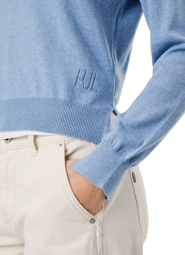 Pepe Jeans Maglioncino Donna Coraline PL7000035 celeste - Maglione Girocollo Cotone Casual