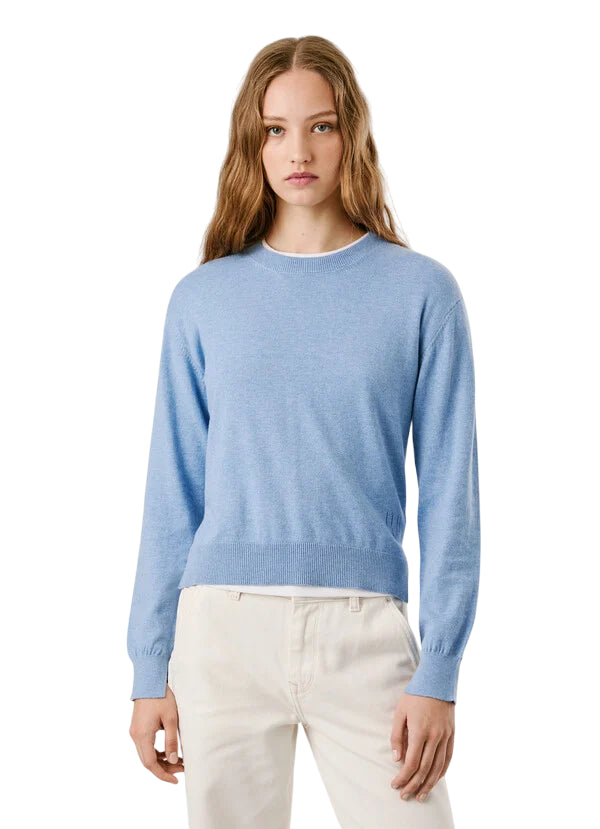 Pepe Jeans Maglioncino Donna Coraline PL7000035 celeste - Maglione Girocollo Cotone Casual