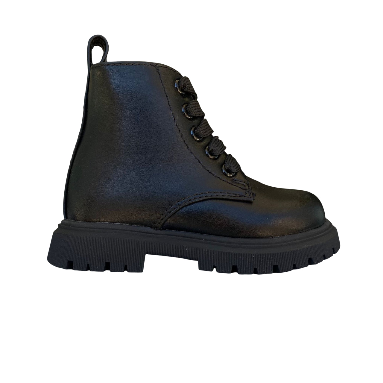 Profilo esterno stivaletto Cult bambino nero con logo Cult e design rock streetwear