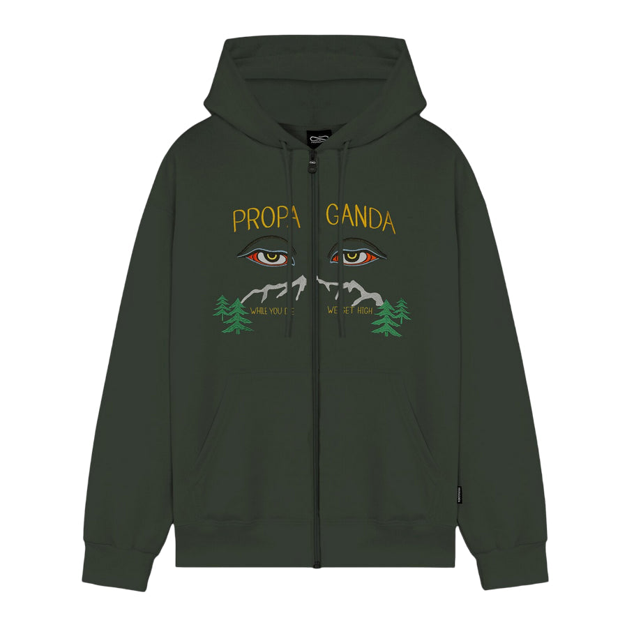 Propaganda Felpa Uomo con Cappuccio e Zip Intera Verde – Codice Articolo 25FWPRFE405-136