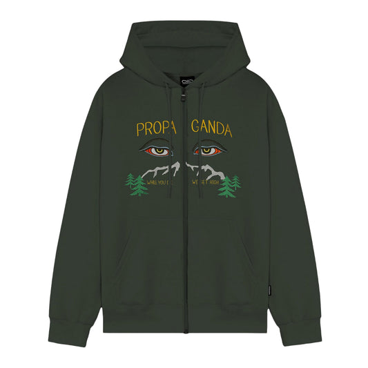 Propaganda Felpa Uomo con Cappuccio e Zip Intera Verde – Codice Articolo 25FWPRFE405-136