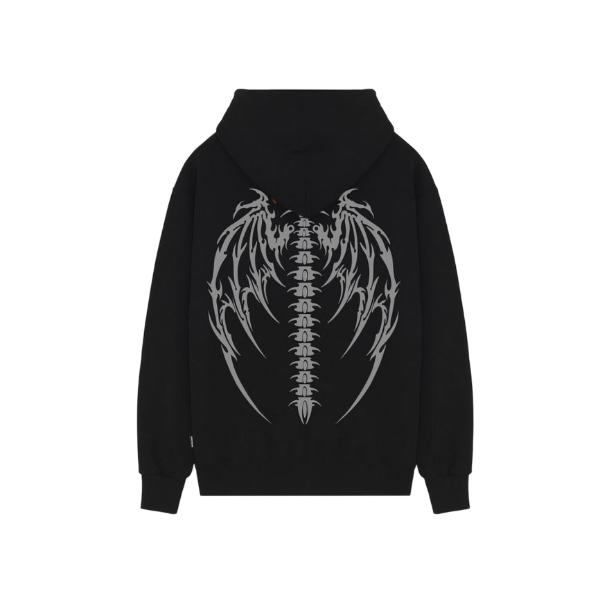 Propaganda Felpa con cappuccio Uomo Quill 25FWPRFE5440-01 Nero - retro