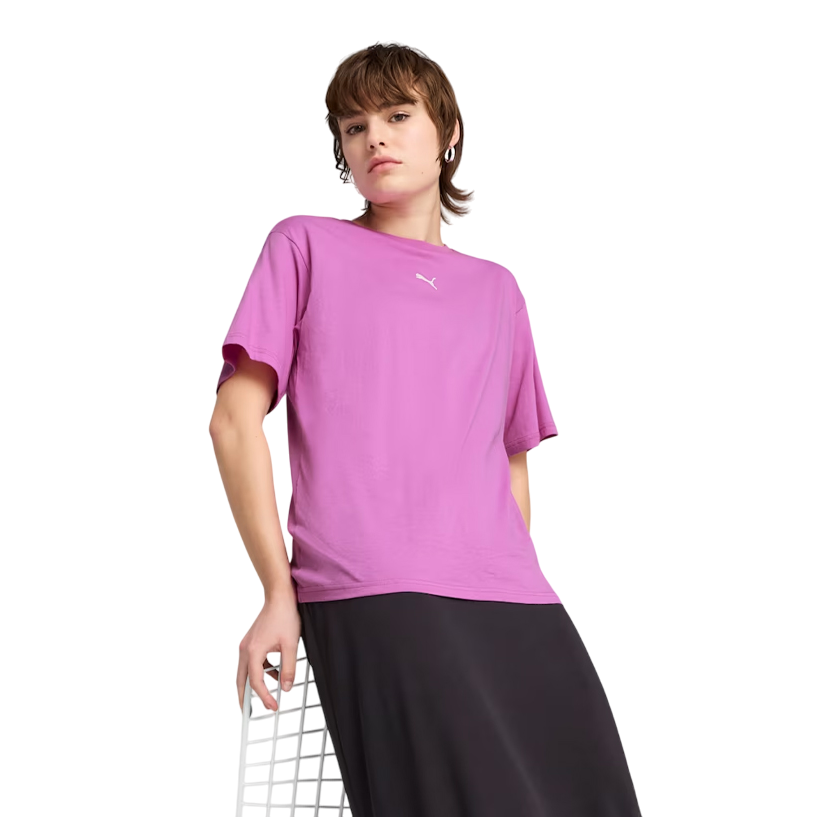 Puma maglietta manica corta da donna ampia Essential Relaxed 684971-89 bacca