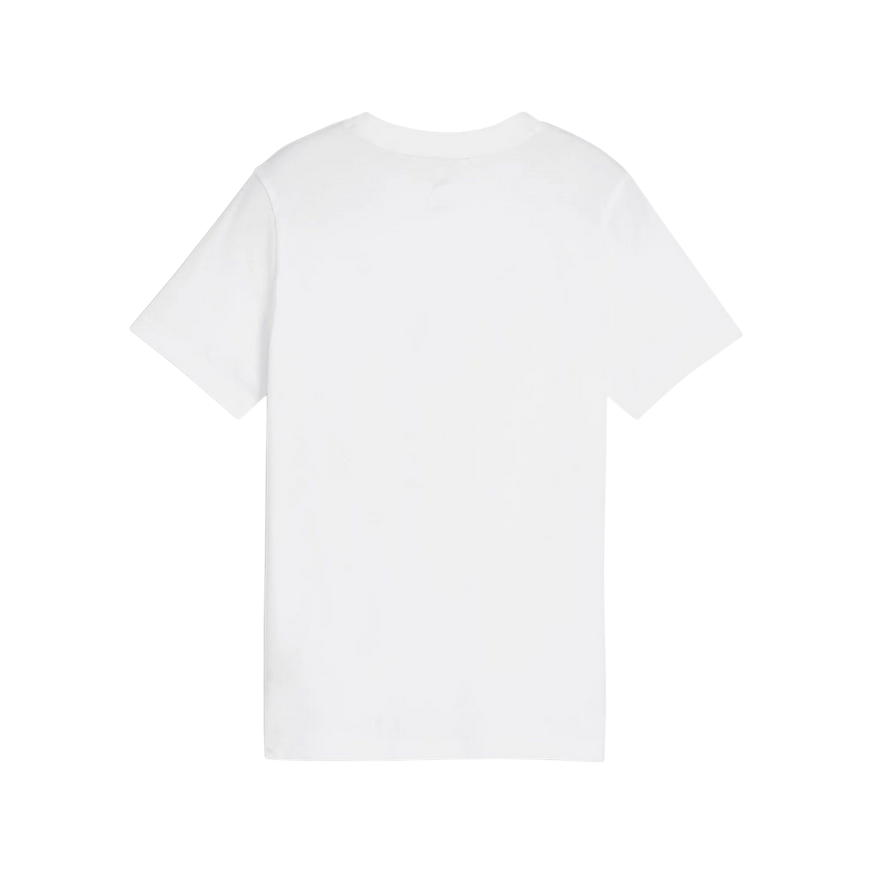 Puma maglietta manica corta junior con logo grande Essential 684907-02 posteriore bianco