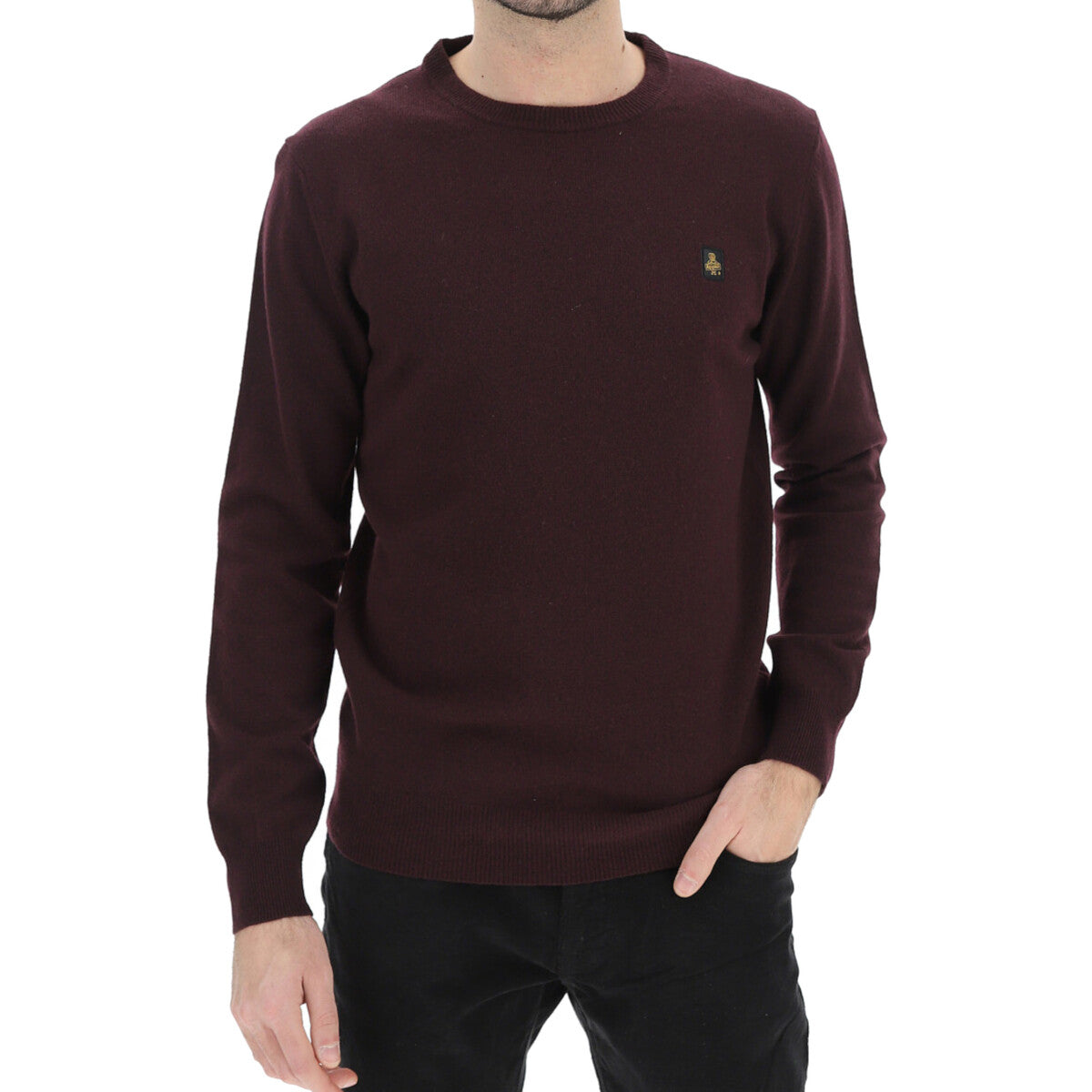 RefrigiWear Bennet Wash Pullover M26908 Bordeaux - Maglione Uomo in Lana Merino