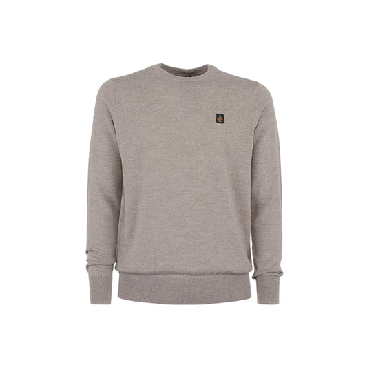 RefrigiWear Bennet Wash Pullover M26908 Tortora - Maglione Uomo in Lana Merino