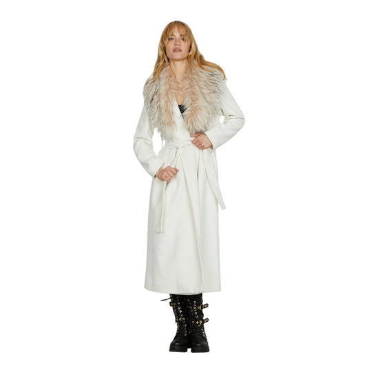 Relish – Cappotto ANNAPUR Lungo con Collo e Pelliccia Staccabile RDA2505550005 Latte | Eleganza, Versatilità e Calore Made in Italy