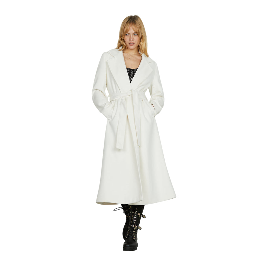 Relish – Cappotto ANNAPUR Lungo con Collo e Pelliccia Staccabile RDA2505550005 Latte | Eleganza, Versatilità e Calore Made in Italy - frontale