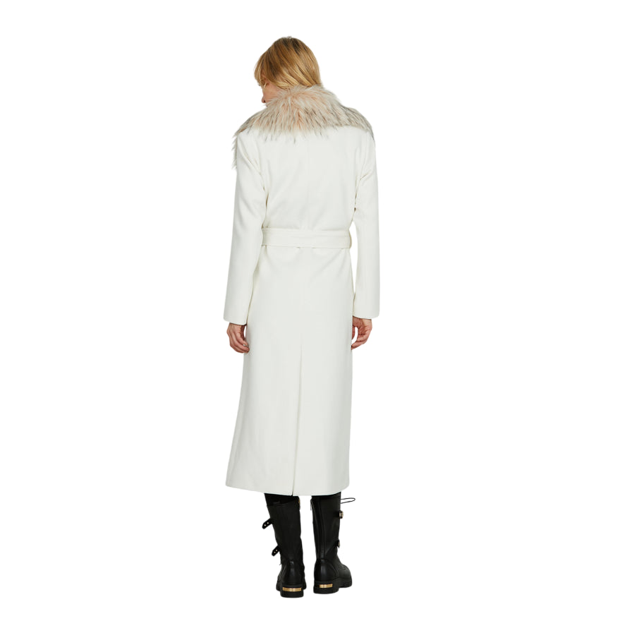 Relish – Cappotto ANNAPUR Lungo con Collo e Pelliccia Staccabile RDA2505550005 Latte | Eleganza, Versatilità e Calore Made in Italy - retro