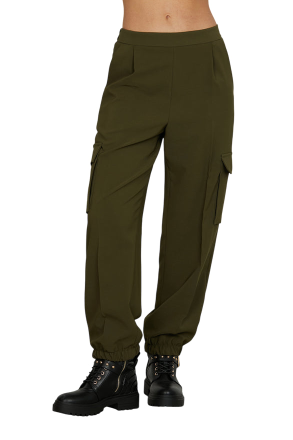 Relish – Pantalone TECLANA Vita Alta con Elastico, Tasconi, Tasche Francesi e Pieghe RDA2507006030 Verde| Comfort Moderno, Versatilità e Stile Made in Italy