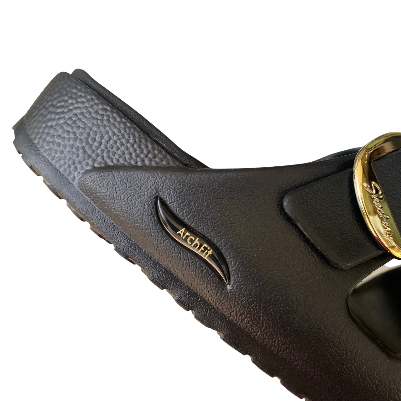 Sandali Skechers Arch Fit Cali Breeze | Comfort Podologico | 111592/BLK nero dettaglio tacco