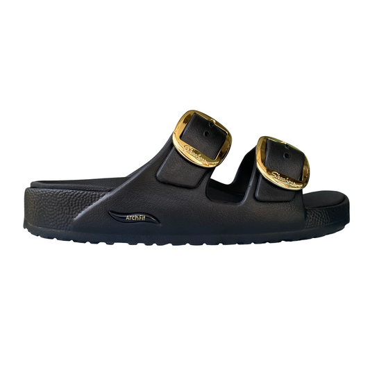 Sandali Skechers Arch Fit Cali Breeze | Comfort Podologico | 111592/BLK nero vista laterale esterno
