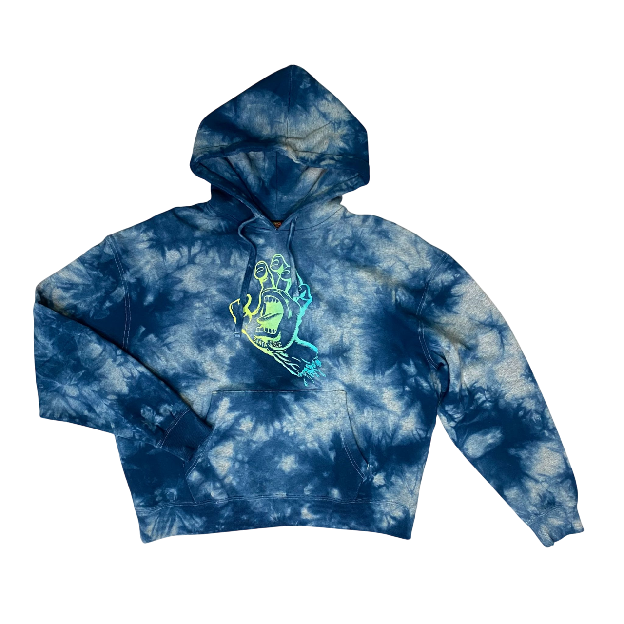 Santa Cruz felpa con cappuccio da uomo Outline Fade Hand SCA-HDY-505 celeste