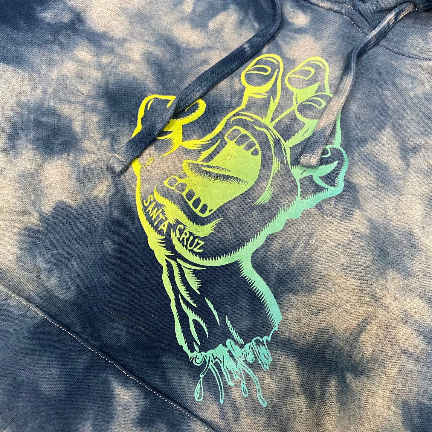 Santa Cruz felpa con cappuccio da uomo Outline Fade Hand SCA-HDY-505 celeste