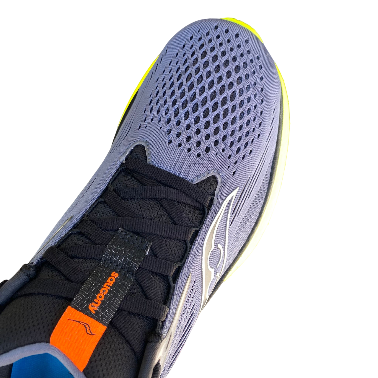 Saucony Ride 18 tomaia mesh traspirante grigio giallo uomo