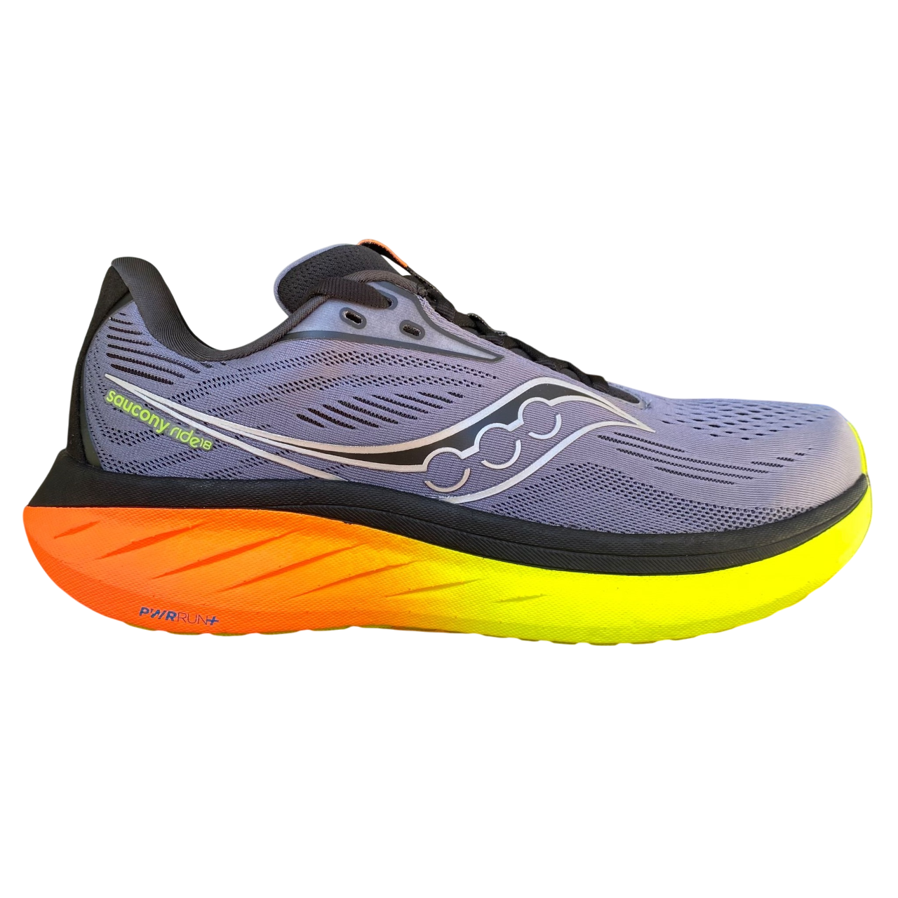 Saucony Ride 18 S21000-99 scarpe running uomo grigio giallo vista laterale