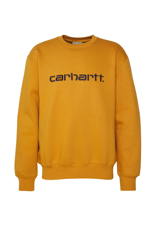 Carhartt felpa girocollo da uomo 1030229 10E ochre-dark navy
