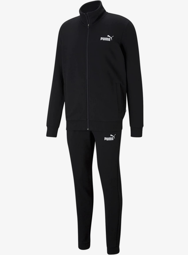 Puma Tuta da uomo in cotone garzato Clean Sweat Suit TR 585840 01 nero