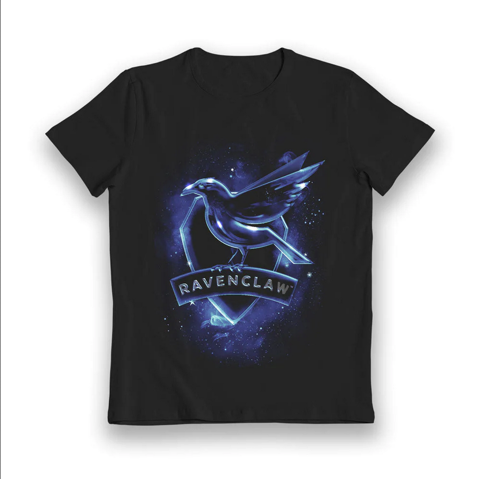 Maglietta T-Shirt per bambini Harry Potter Casa Corvonero che si illumina al buio