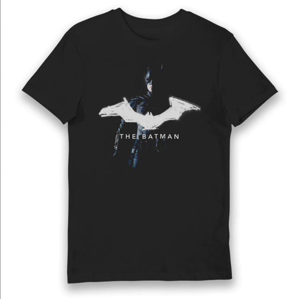 Maglietta T-shirt nera per adulti The Batman Movie Graffiti Nera