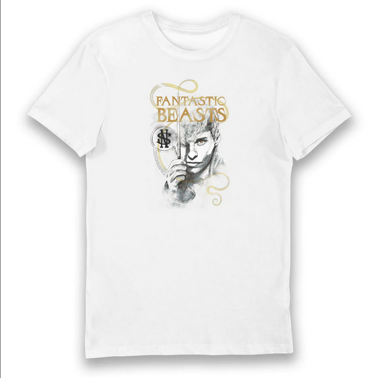 Animali fantastici I crimini di Grindelwald Maglietta T-shirt bianca Newt Scamander