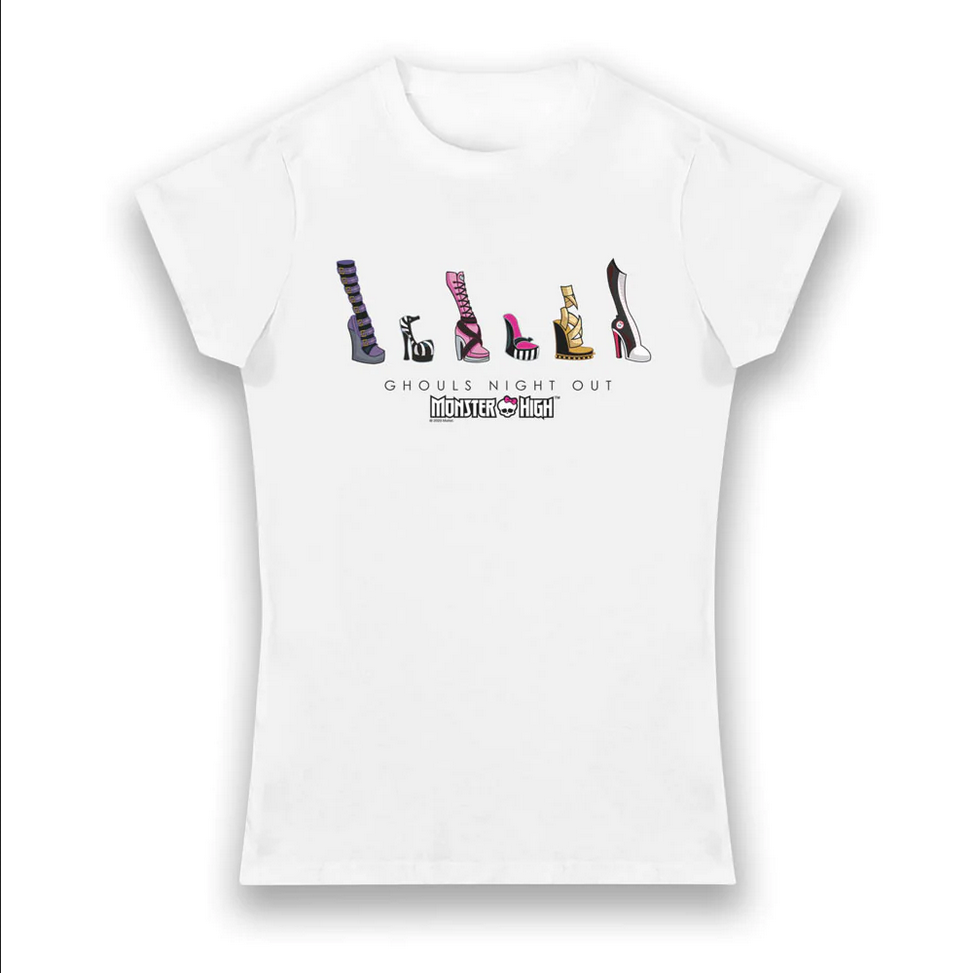 Maglietta T-shirt da donna Monster High Ghouls Night Out Bianca