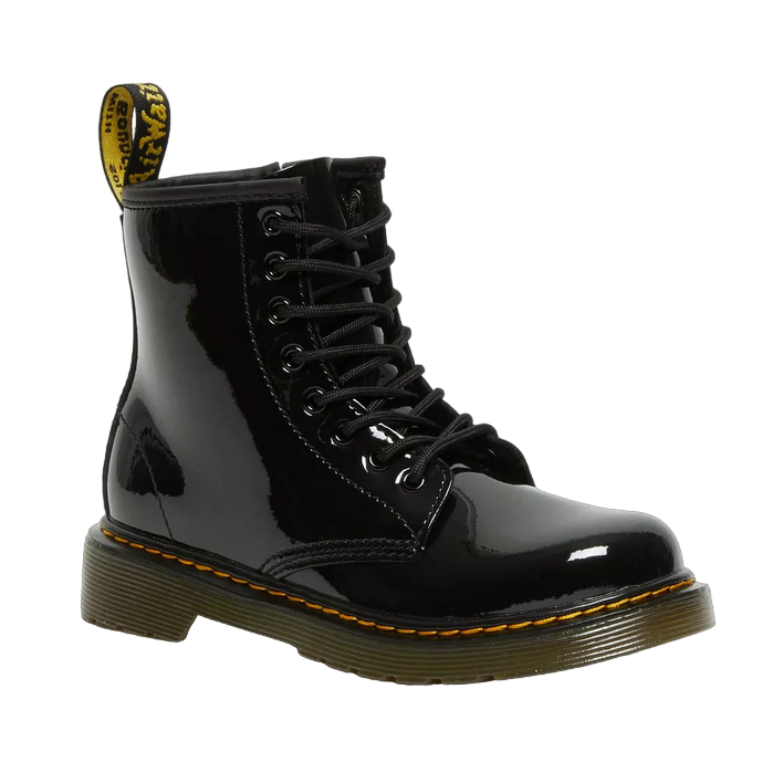 Dr Martens scarpa Anfibio da ragazza in vernice con cerniera laterale 1460 15382003 nero