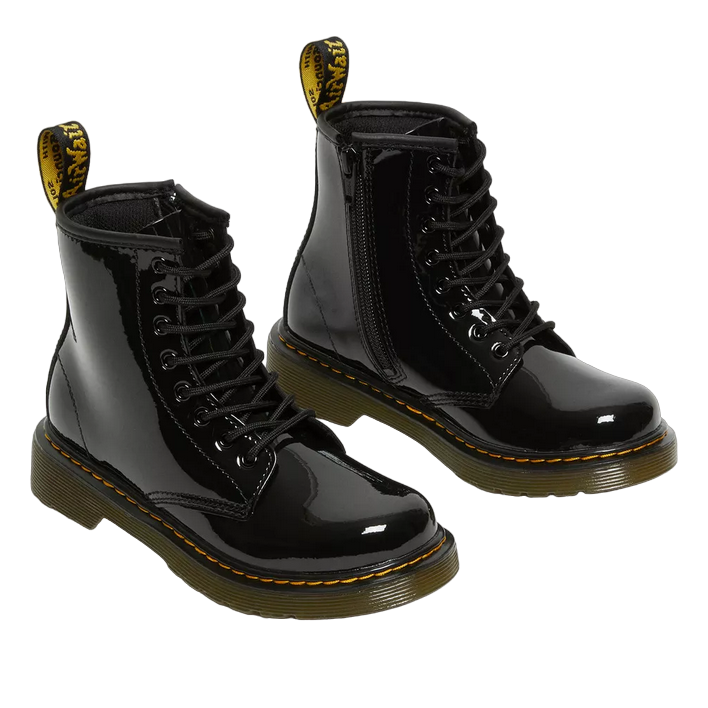 Dr Martens scarpa Anfibio da ragazza in vernice con cerniera laterale 1460 15382003 nero