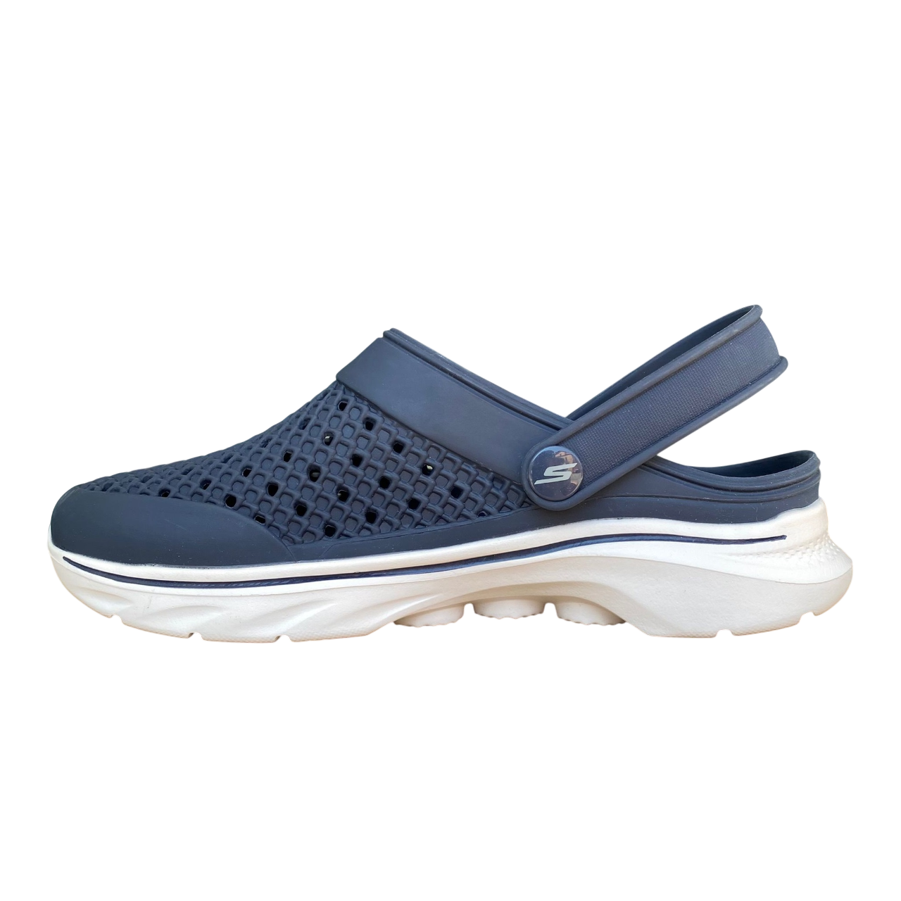 Skechers GO WALK 7 Joyous 111482/nvw ciabatte donna navy white comfort estivo vista laterale interna