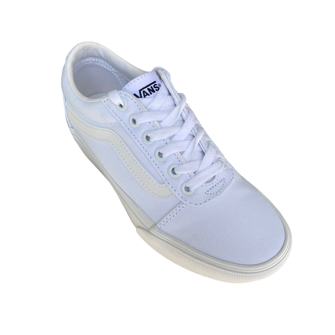 Sneakers Vans Ward Platform bianche in canvas con suola rialzata, modello VN0A3TLC0RG1 per donna