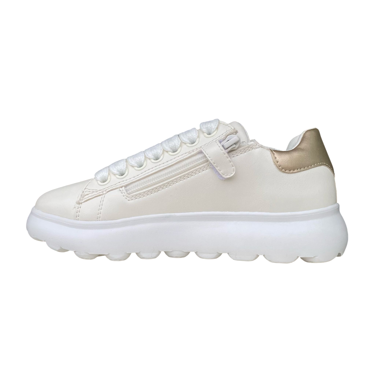Sportiamo_Geox scarpa sneakers da ragazza Puffypop 8056226640881 bianco-platino1