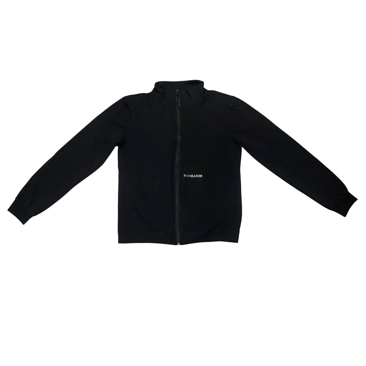 Hangar93 felpa con cerniera intera da donna con scritta piccola strass Z656D NRO02 nero